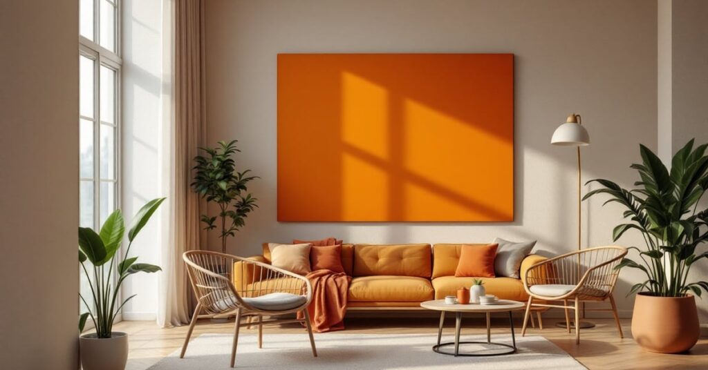 Salon avec 4 murs en papier peint pour un full look décoratif à fort caractère