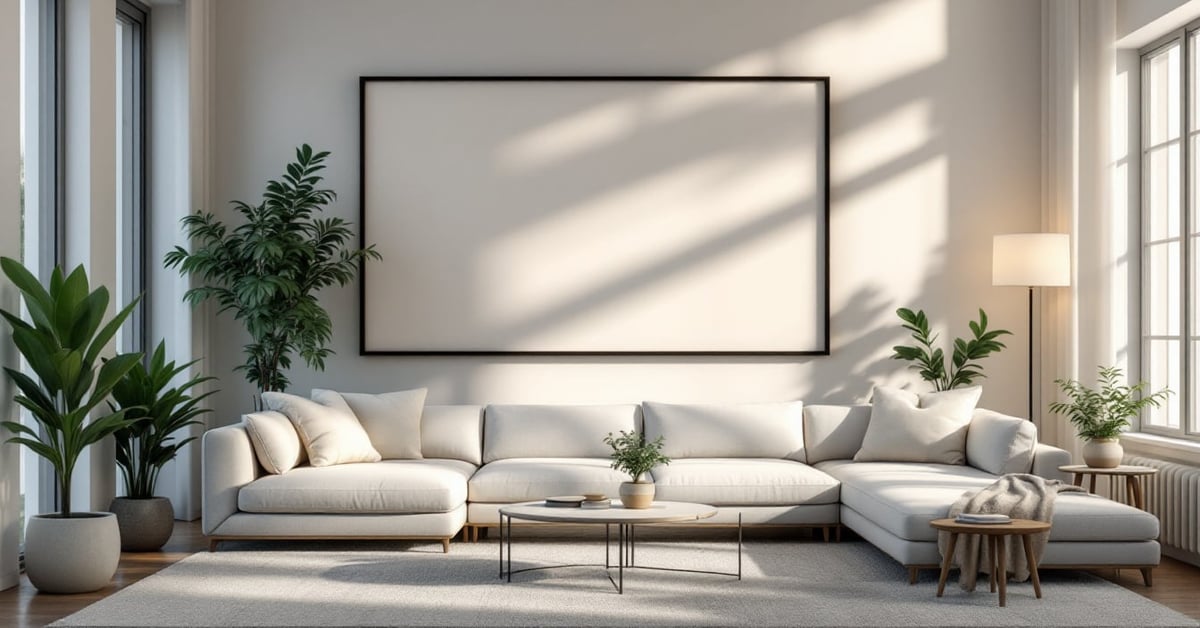 Papier peint Castorama vinyle et intissé GoodHome posé sur un mur dans un intérieur moderne