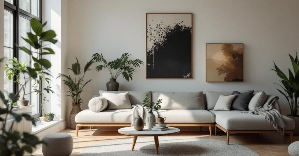 Chambre idées déco moderne avec lumière naturelle et ambiance cosy élégante