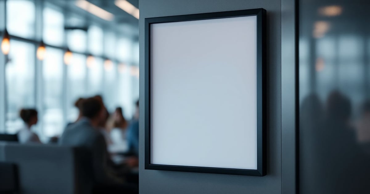 Affiche salle d'attente moderne avec poster mural informatif dans un espace médical lumineux