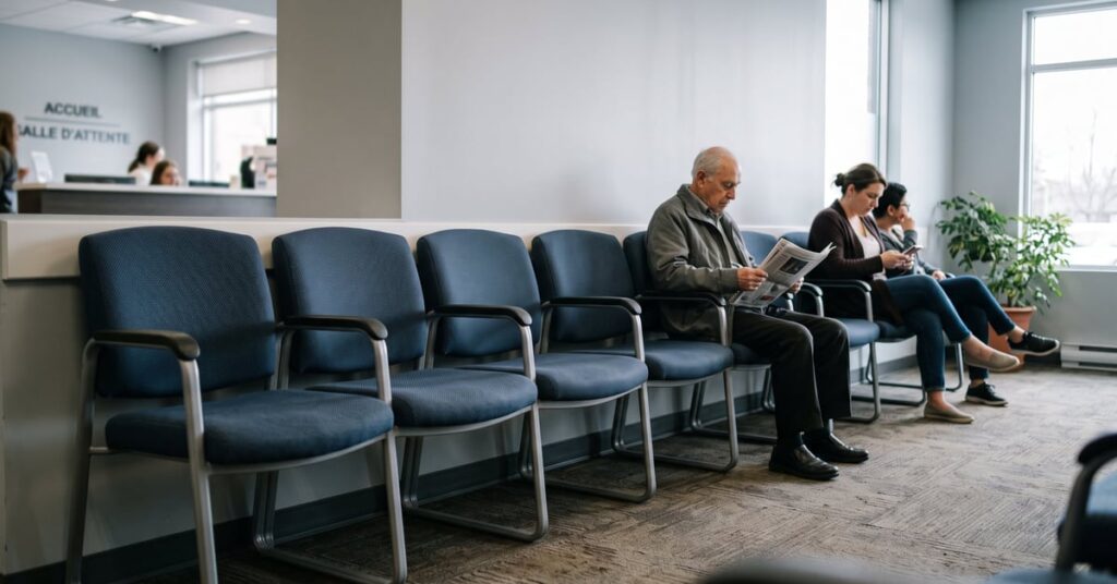 Chaises de salle d'attente dans un cabinet médical moderne et lumineux