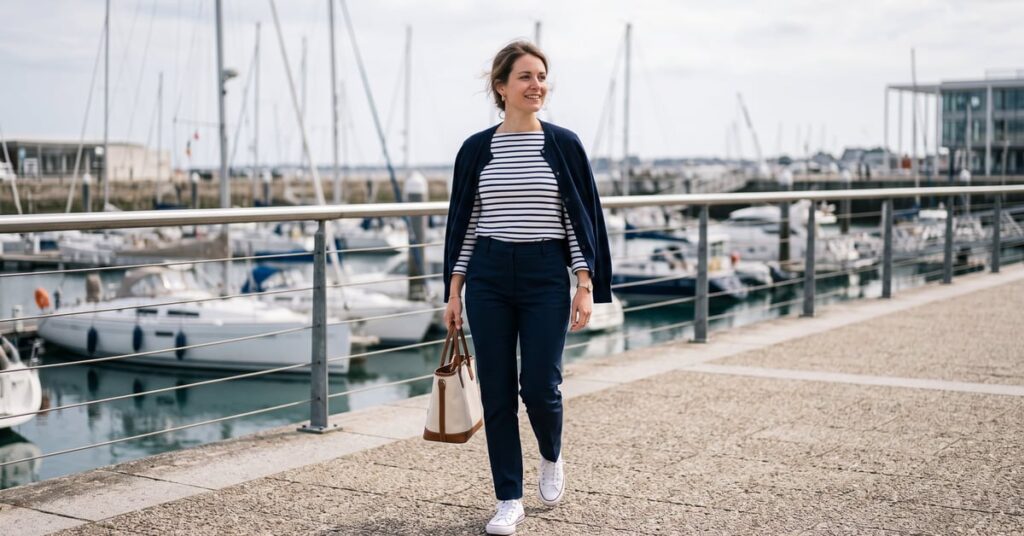 Style marin chic femme : tenue élégante rayures marinières et accessoires nautiques
